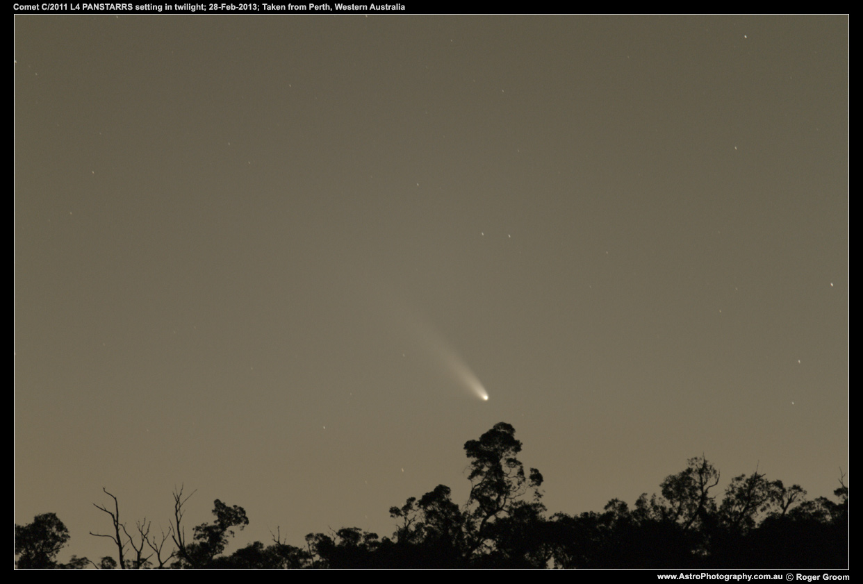 Photograph of Comet C/2011 L4 PANSTARRS 28th February 2013